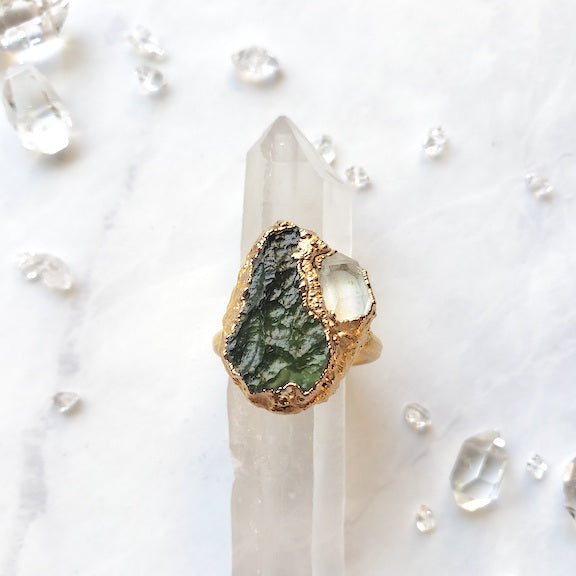 Moldavite Priestess Ring size 8.5 RING Shop Dreamers of Dreams