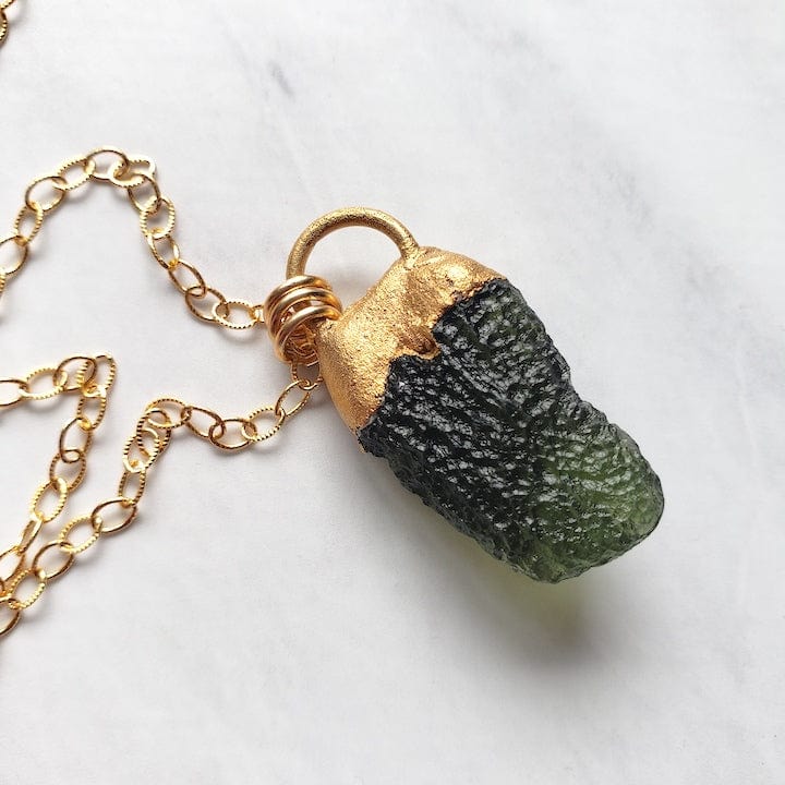 Moldavite Cluster Pendant Necklace Shop Dreamers of Dreams