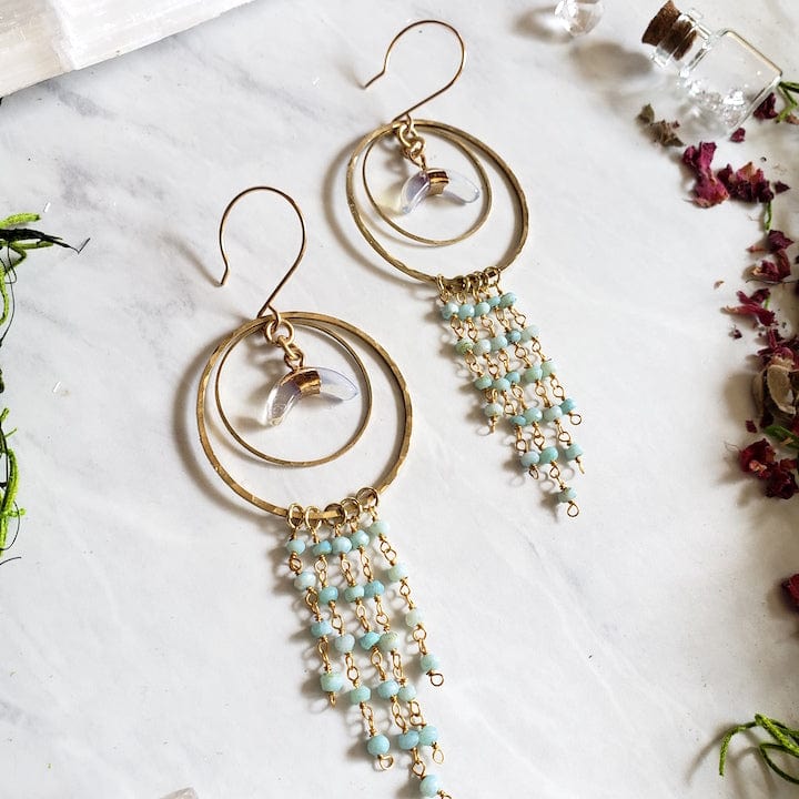 Opalite Dream Moon Earrings Earrings Shop Dreamers of Dreams