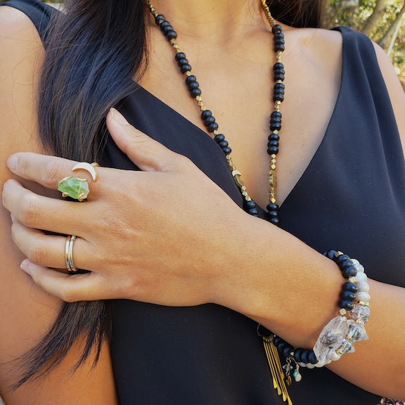 Peridot Gemstone Moon Ring RING Shop Dreamers of Dreams