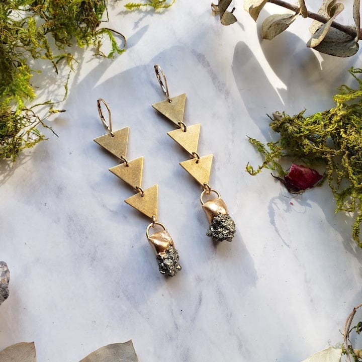 Pyrite Trinity Earrings Earrings Shop Dreamers of Dreams