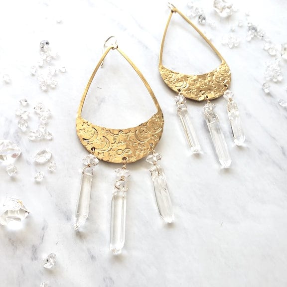 Solstice Star Brass Hoop Earrings Earrings Shop Dreamers of Dreams