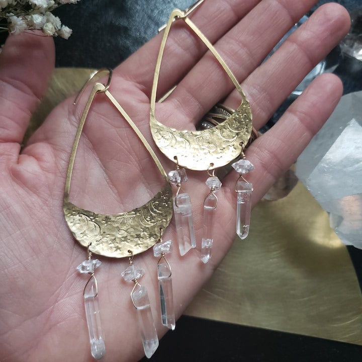 Solstice Star Brass Hoop Earrings Earrings Shop Dreamers of Dreams