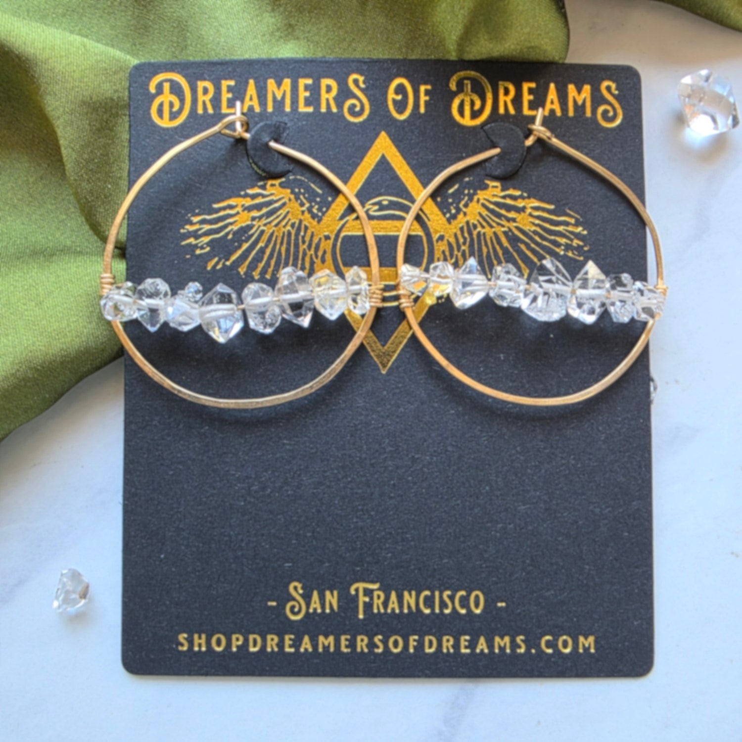 14k Goldfill Herkimer Hoops Hoop Earrings Shop Dreamers of Dreams