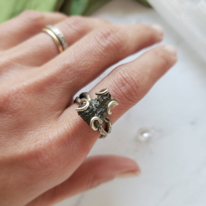 Moldavite Ring Adjustable RING Shop Dreamers of Dreams