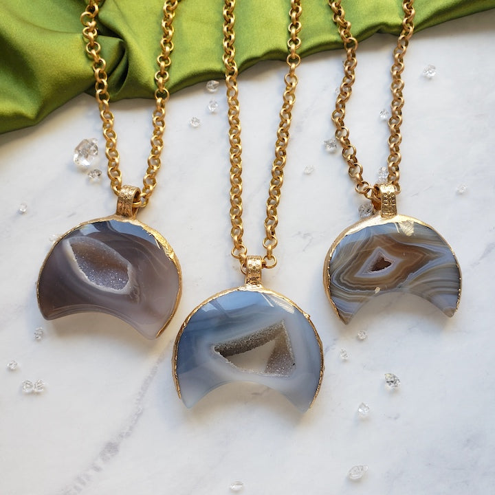 Druzy Moon Talismans Necklace Shop Dreamers of Dreams