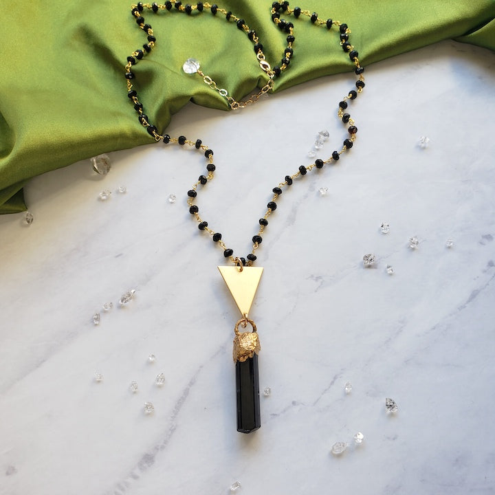Black Tourmaline Protection Stone Necklace Shop Dreamers of Dreams