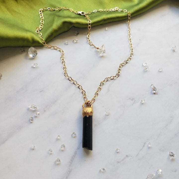 Black Tourmaline Protection Talisman Necklace Shop Dreamers of Dreams