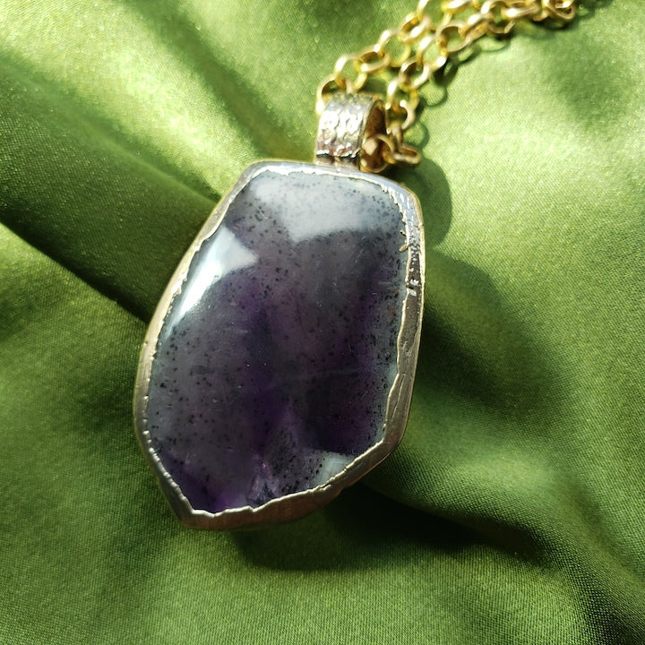 Trapiche Amethyst Slice Necklace Necklace Shop Dreamers of Dreams