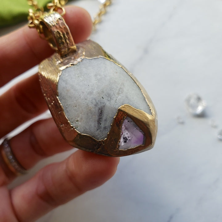 Trapiche Amethyst Slice Necklace Necklace Shop Dreamers of Dreams