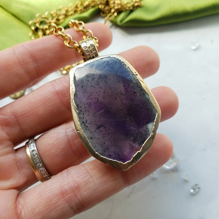 Trapiche Amethyst Slice Necklace Necklace Shop Dreamers of Dreams