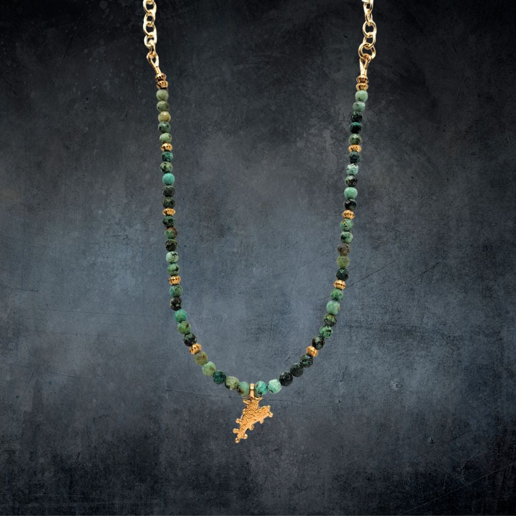 Chrysocolla Heart Charm Necklace Necklace Shop Dreamers of Dreams