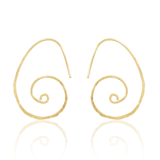 Gold Sacred Spiral Hoops Earrings Shop Dreamers of Dreams