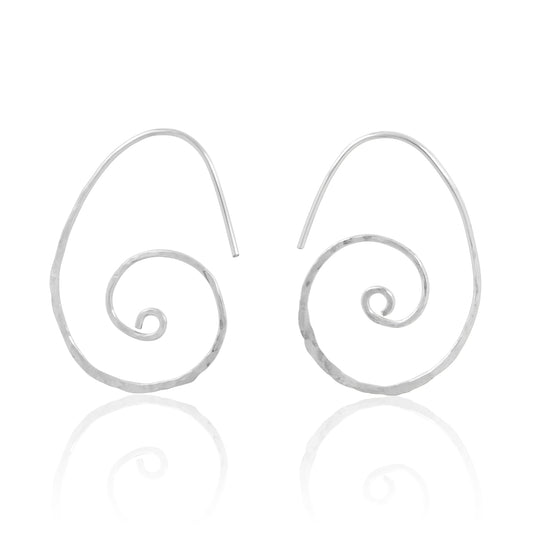 Silver Sacred Spiral Hoops Earrings Shop Dreamers of Dreams