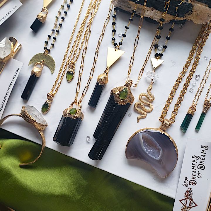 Black Tourmaline Protection Talisman Necklace Shop Dreamers of Dreams