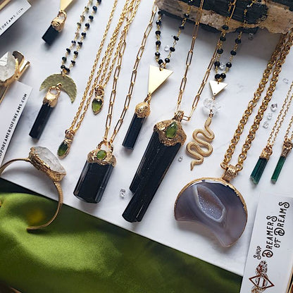 Black Tourmaline Protection Talisman Necklace Shop Dreamers of Dreams