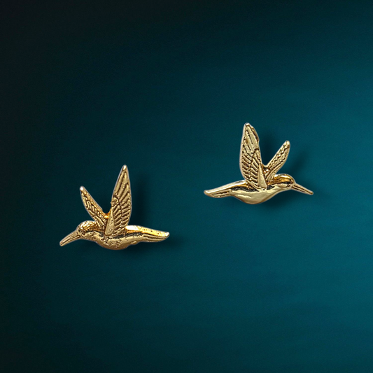 Gold Hummingbird Studs Earrings Shop Dreamers of Dreams