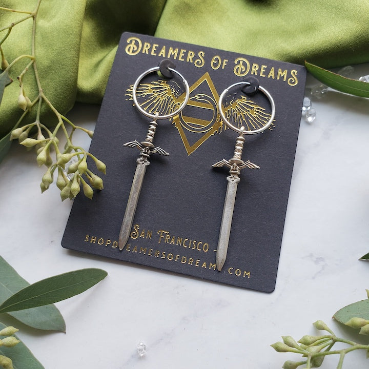 Mystic Sword Hoops Silver Earrings Shop Dreamers of Dreams