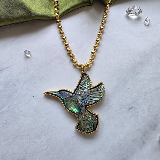 Hummingbird Spirit Abalone Necklace Necklace Shop Dreamers of Dreams
