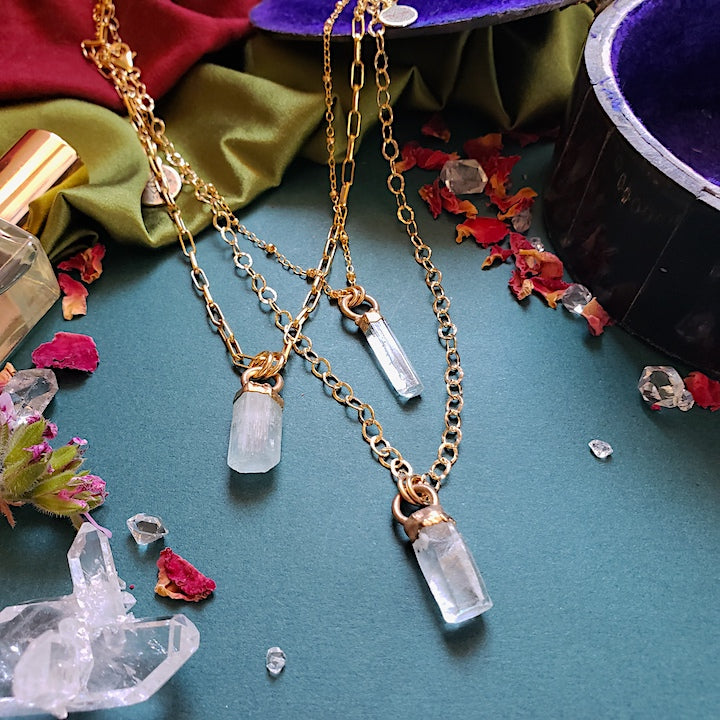 Raw Aquamarine Crystal Necklace Necklace Shop Dreamers of Dreams