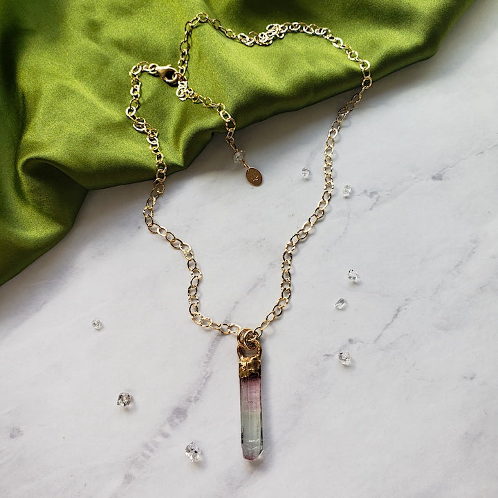 Bi-Color Tourmaline Pendant Necklace Necklace Shop Dreamers of Dreams