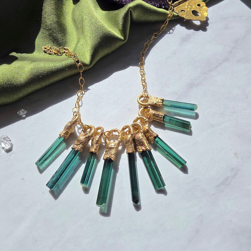 Blue Green Tourmaline Talisman Necklace Shop Dreamers of Dreams
