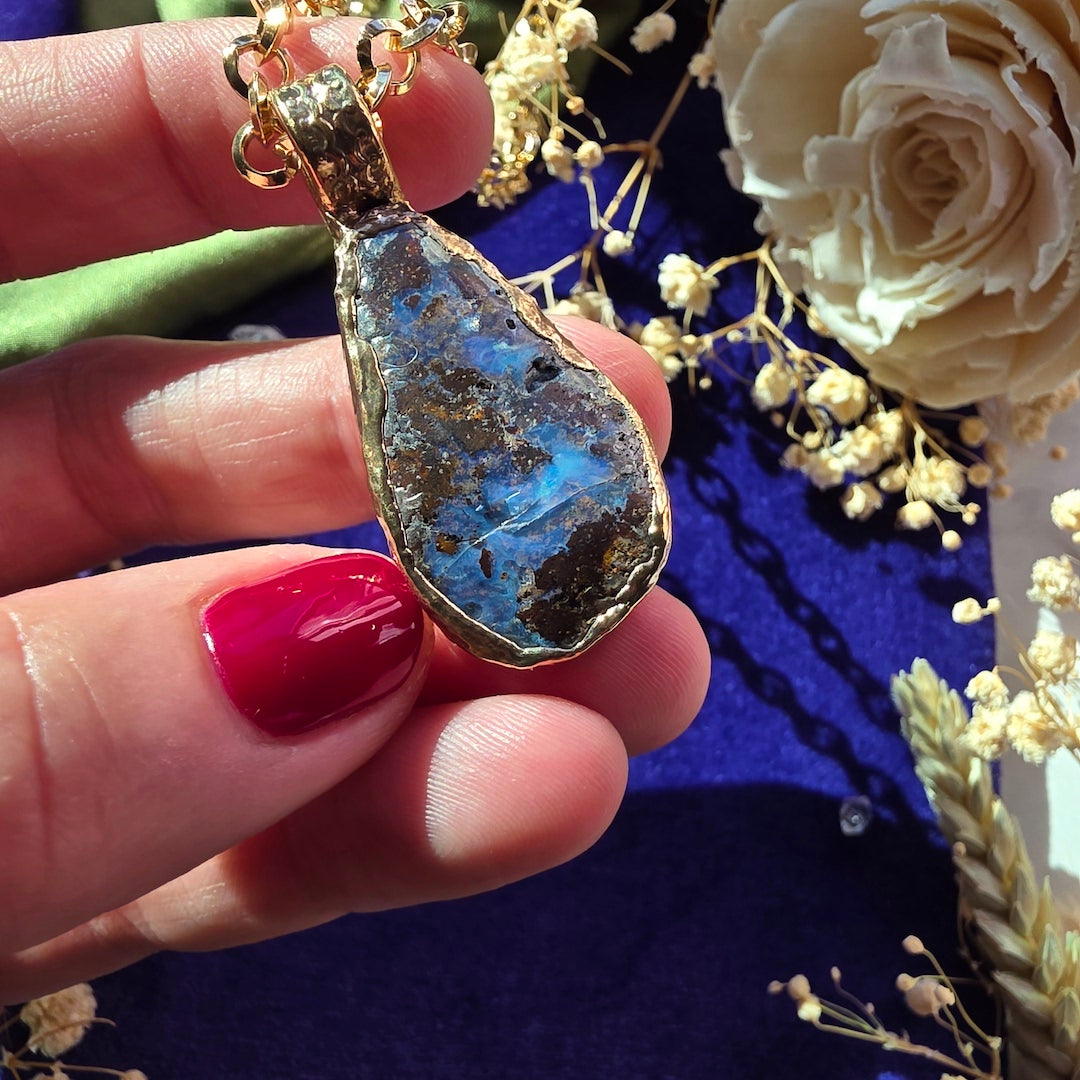Boulder Opal Rain Necklace