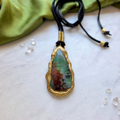 Chrysoprase Divine Yin Yang Pendant Necklace Shop Dreamers of Dreams