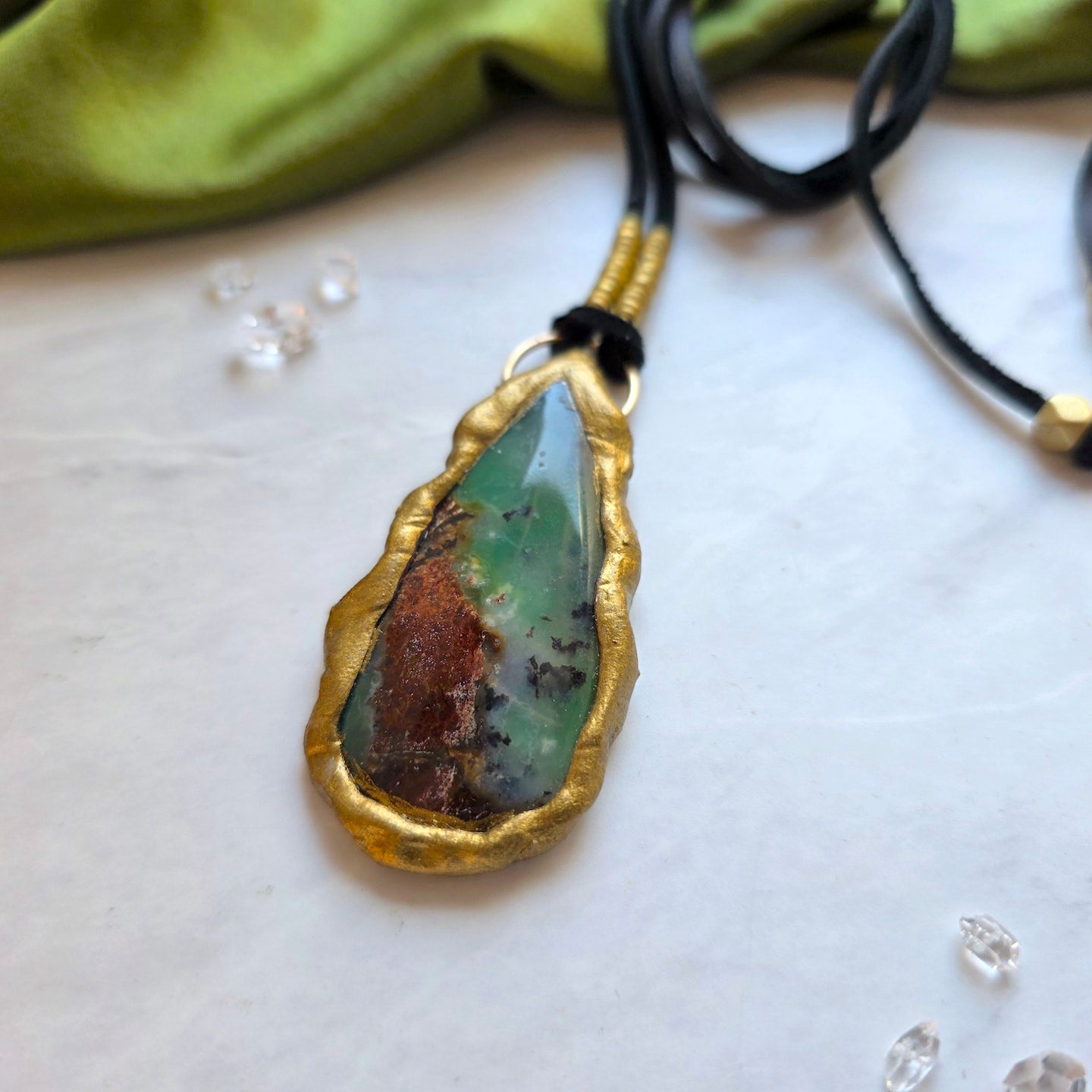 Chrysoprase Divine Yin Yang Pendant Necklace Shop Dreamers of Dreams