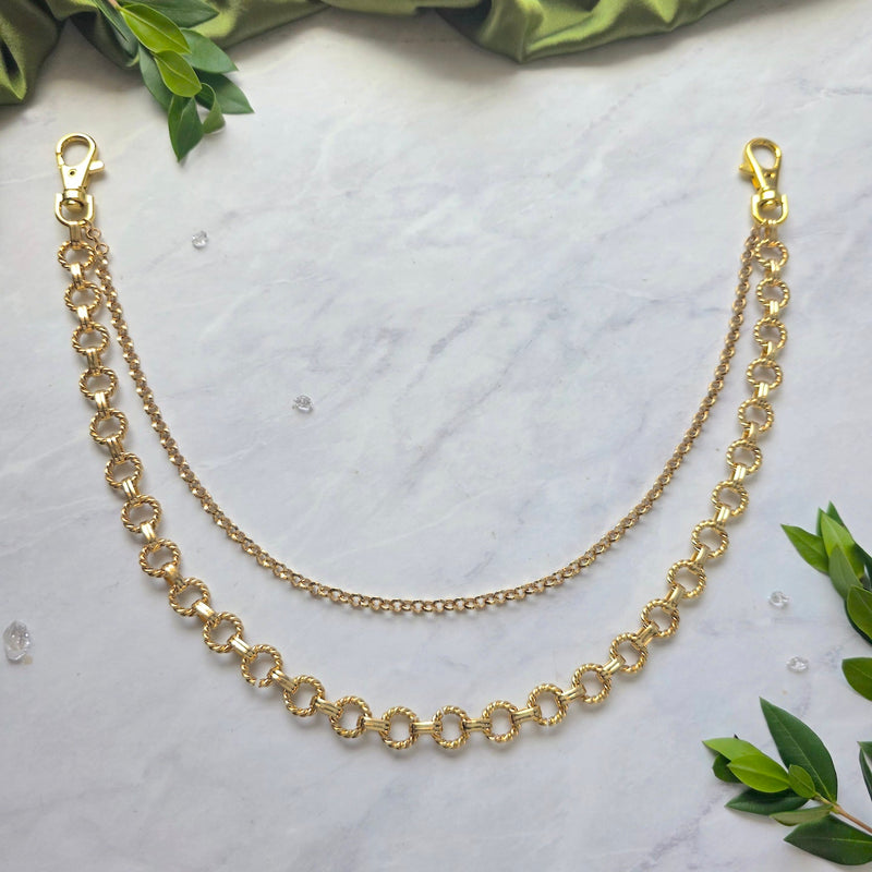 Golden Double Chain Clip-On Waist + Jean Accessory belt Shop Dreamers of Dreams