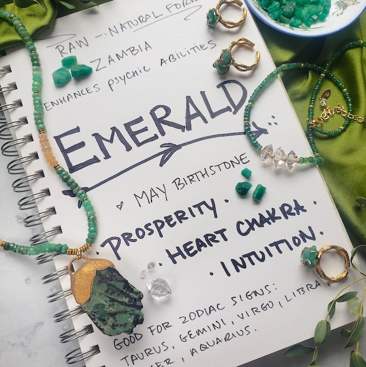 Raw Emerald Slice Necklace Necklaces Shop Dreamers of Dreams