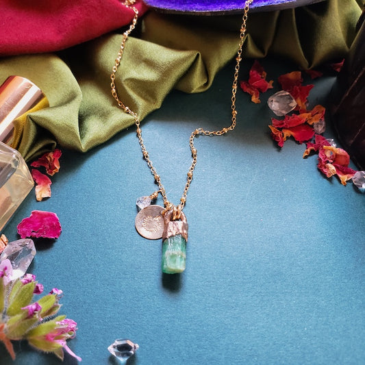 Raw Emerald Keepsake Charm Necklace Necklaces Shop Dreamers of Dreams