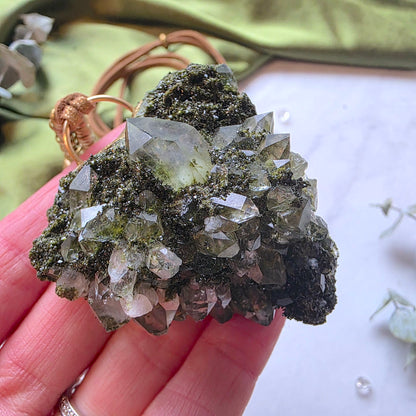 Epidote Crystal Heart Necklace