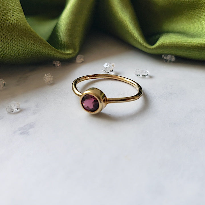 Faceted Pink Tourmaline Solitaire RING Shop Dreamers of Dreams