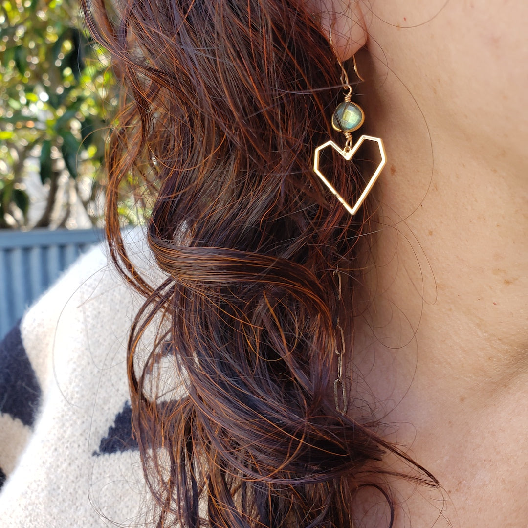 Geometric Heart Earrings Earrings Shop Dreamers of Dreams