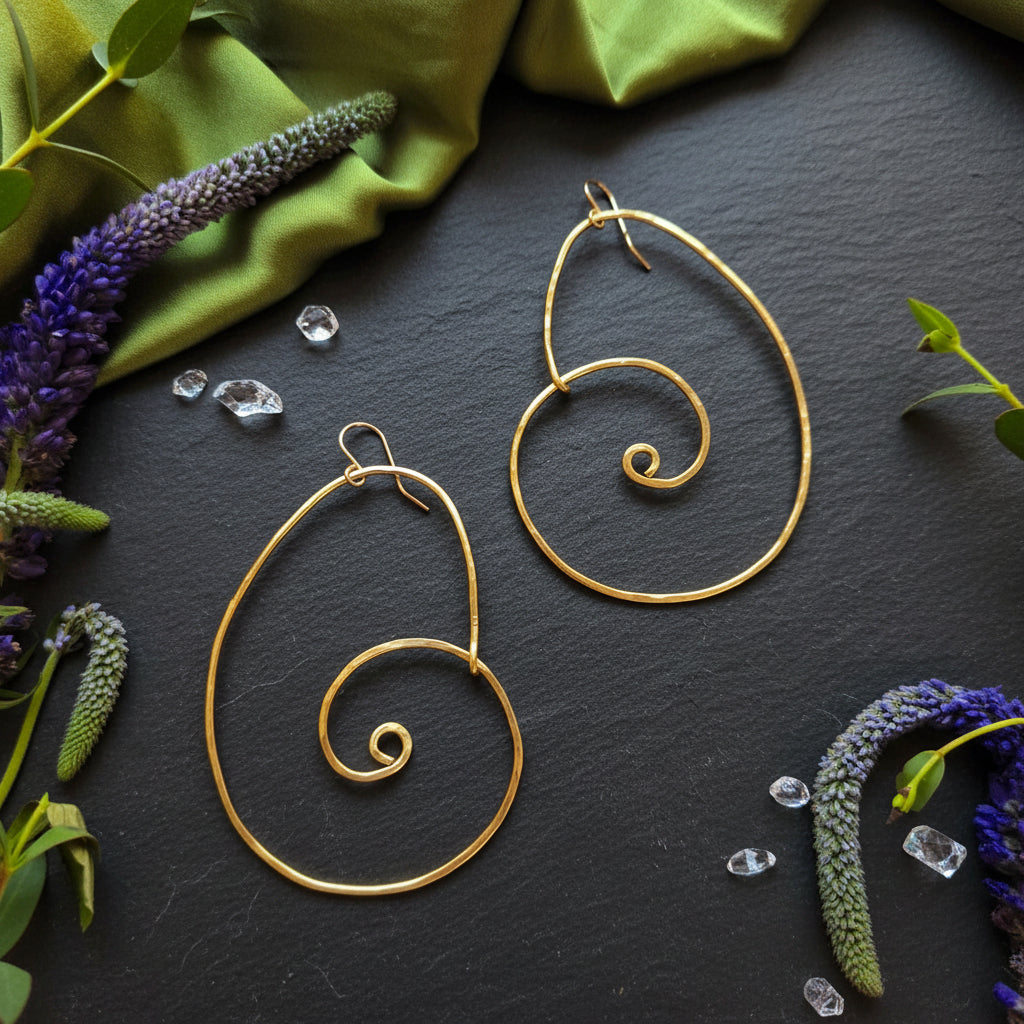 Giant Sacred Spiral Hoops Earrings Shop Dreamers of Dreams