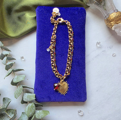 Sacred Heart Garnet Charm Bracelet Bracelet Shop Dreamers of Dreams