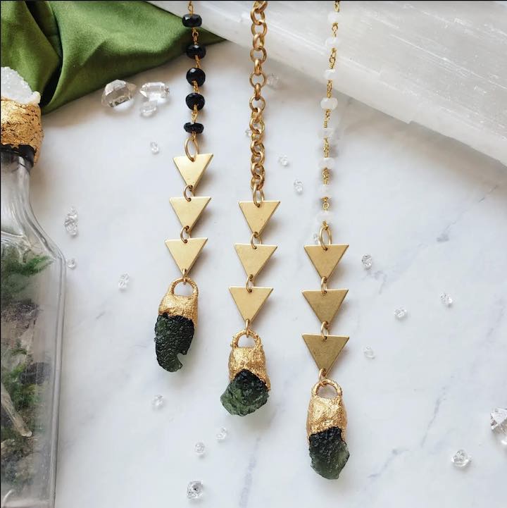 Moldavite Trinity Pendulum pendulum Shop Dreamers of Dreams