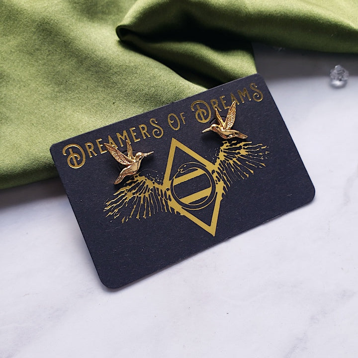 Gold Hummingbird Studs Earrings Shop Dreamers of Dreams