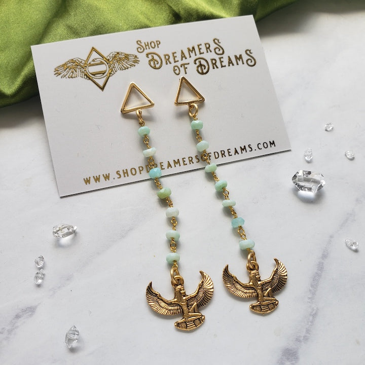 Long Isis Charm Earrings Earrings Shop Dreamers of Dreams