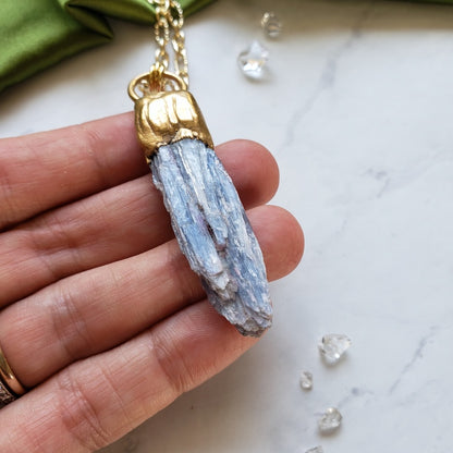 Raw Blue Kyanite Necklace Necklace Shop Dreamers of Dreams