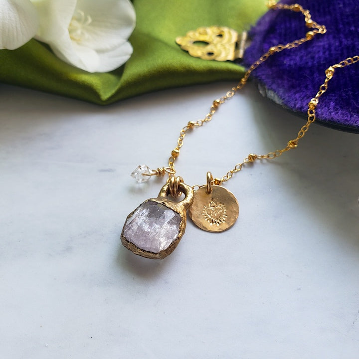 Kunzite Mini Pendant Necklace Necklace Shop Dreamers of Dreams
