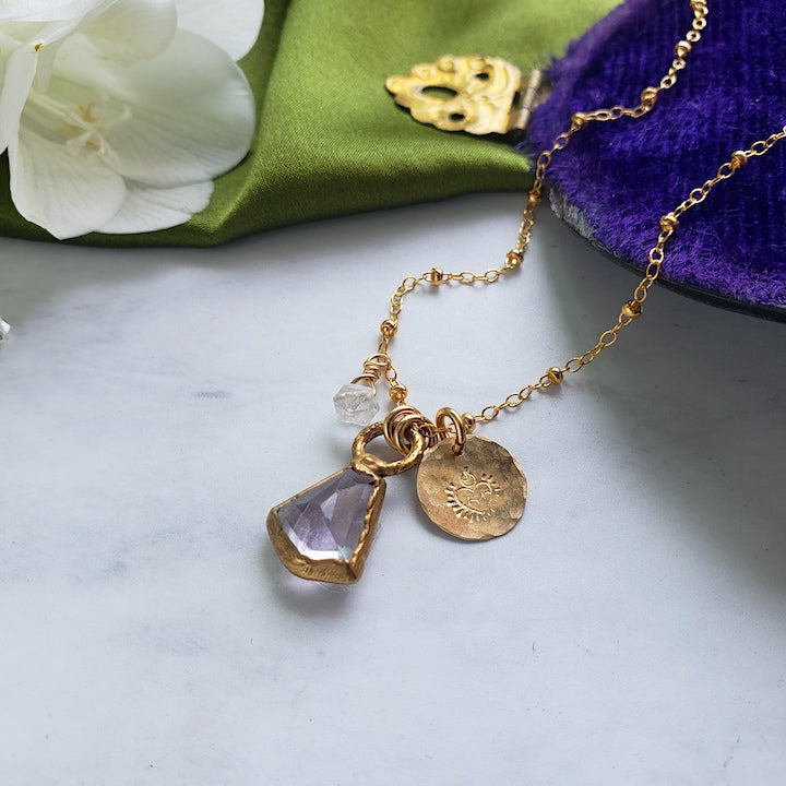 Lavender Amethyst Mini Pendant Necklace Necklace Shop Dreamers of Dreams