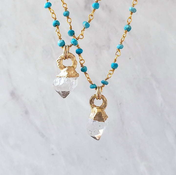 Diamond Quartz Mini Love Necklace