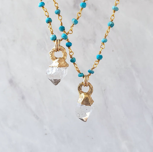 Diamond Quartz Mini Love Necklace