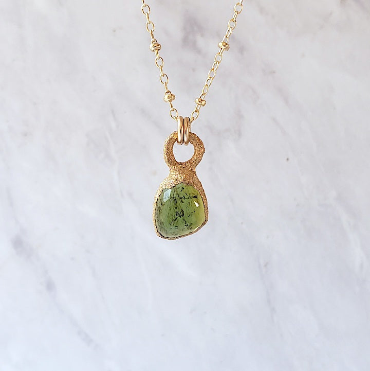 Green Tourmaline Mini Pendant Necklace Necklace Shop Dreamers of Dreams