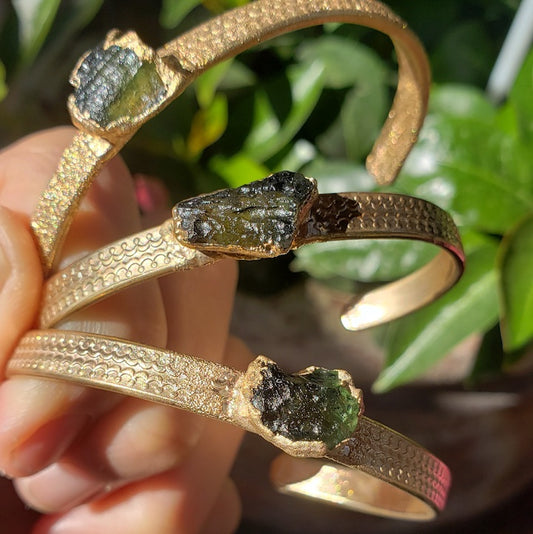 Made to Order | Moldavite Stacking Cuff Bracelet Shop Dreamers of Dreams