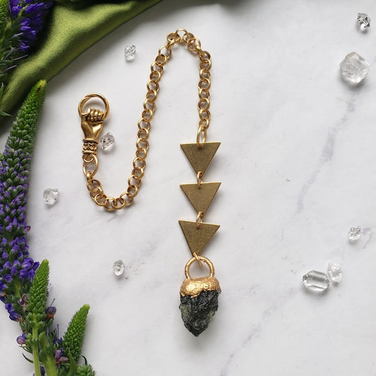 Made To Order | Moldavite Trinity Pendulum pendulum Shop Dreamers of Dreams