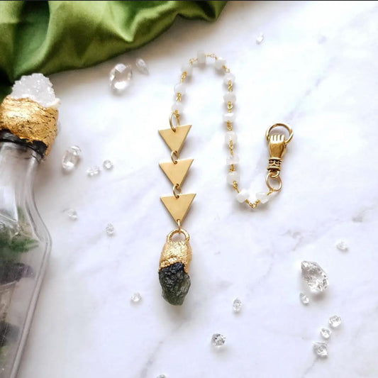 Made to Order | Moldavite Trinity Pendulum pendulum Shop Dreamers of Dreams