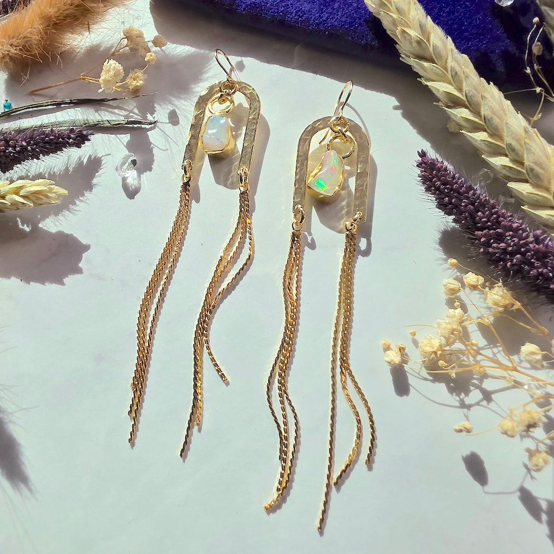 Opal Portal Chain Earrings Earrings Shop Dreamers of Dreams